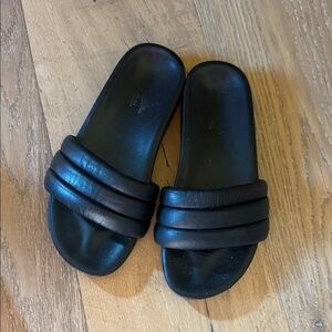 Seychelles leather Black Slide Sandals